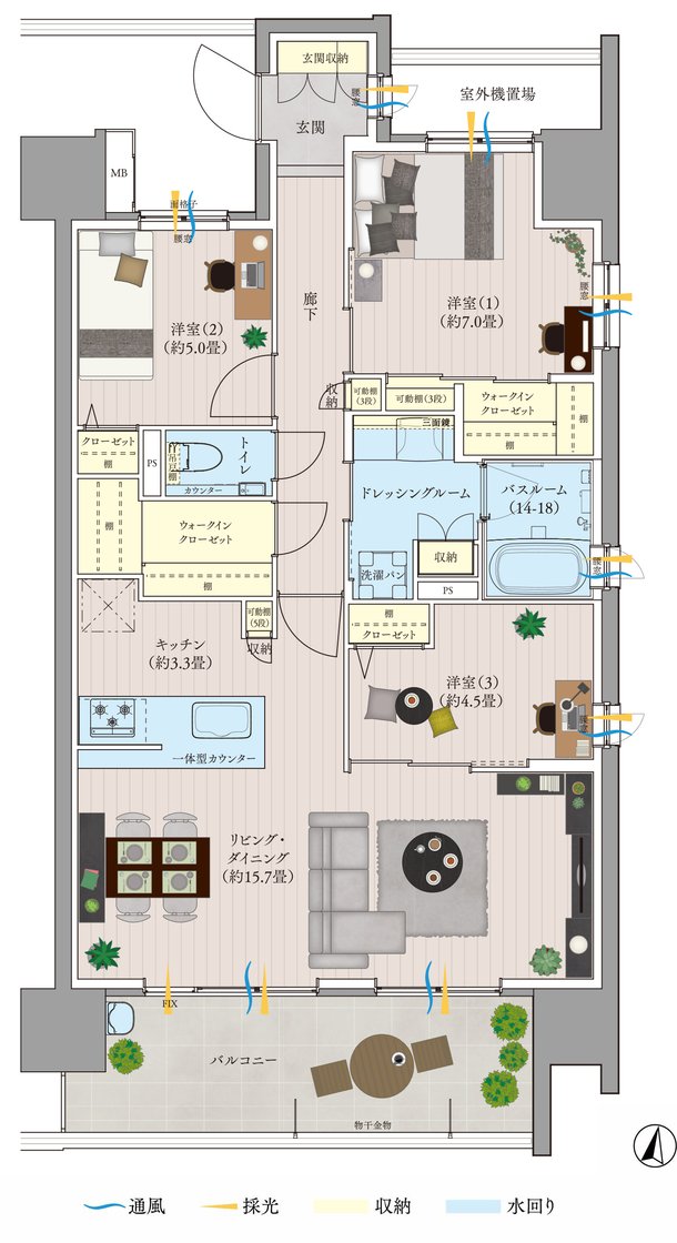 サーパス岡山南方グランオアシス 間取り Dタイプ(メニュー1プラン)