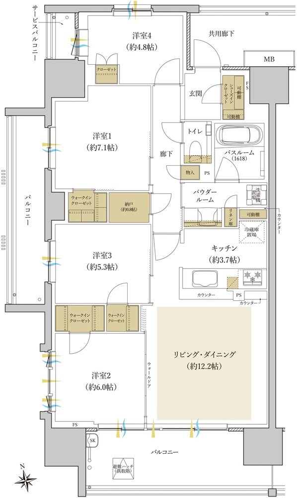 （仮称）昭島C街区プロジェクト 間取り G type