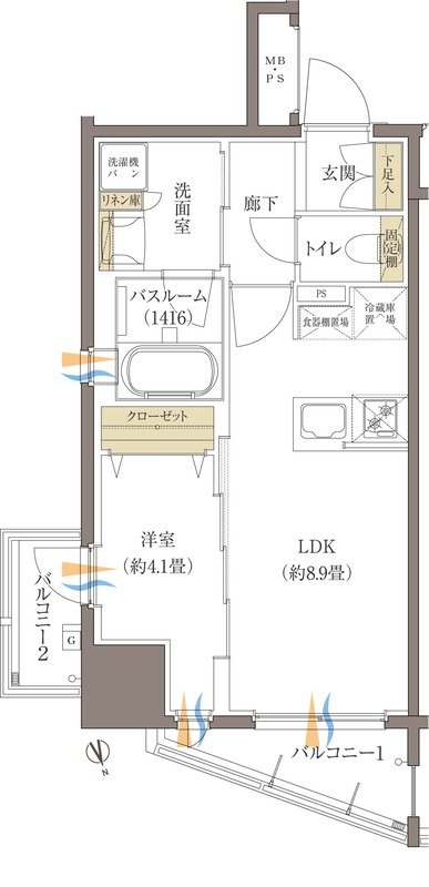 オープンレジデンシア室見 間取り C2タイプ