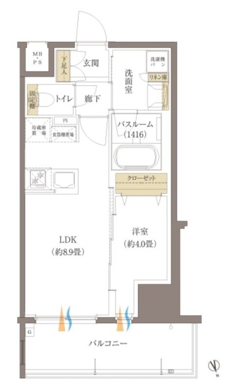 オープンレジデンシア室見 間取り D2タイプ
