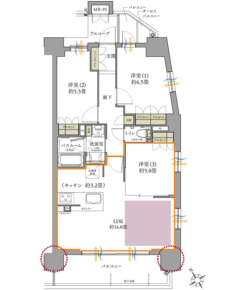 ワコーレ明石大久保ノースブライト 間取り C type