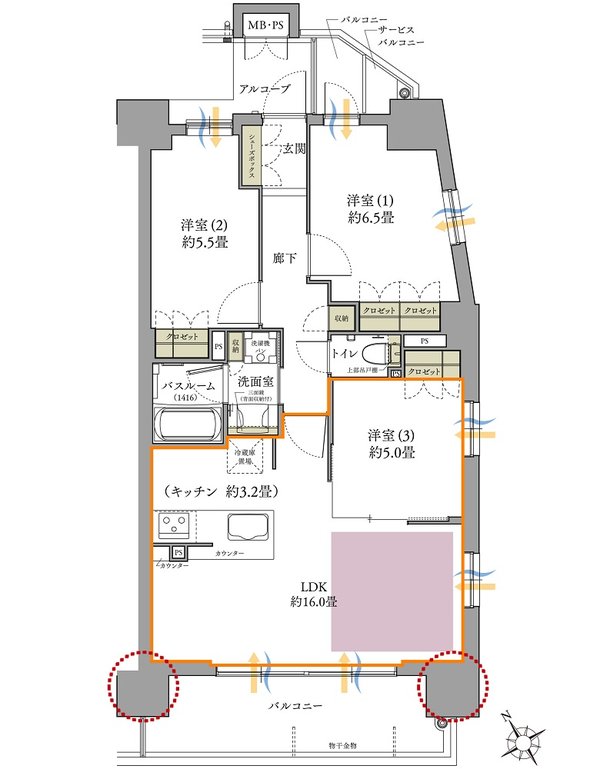 ワコーレ明石大久保ノースブライト 間取り C type