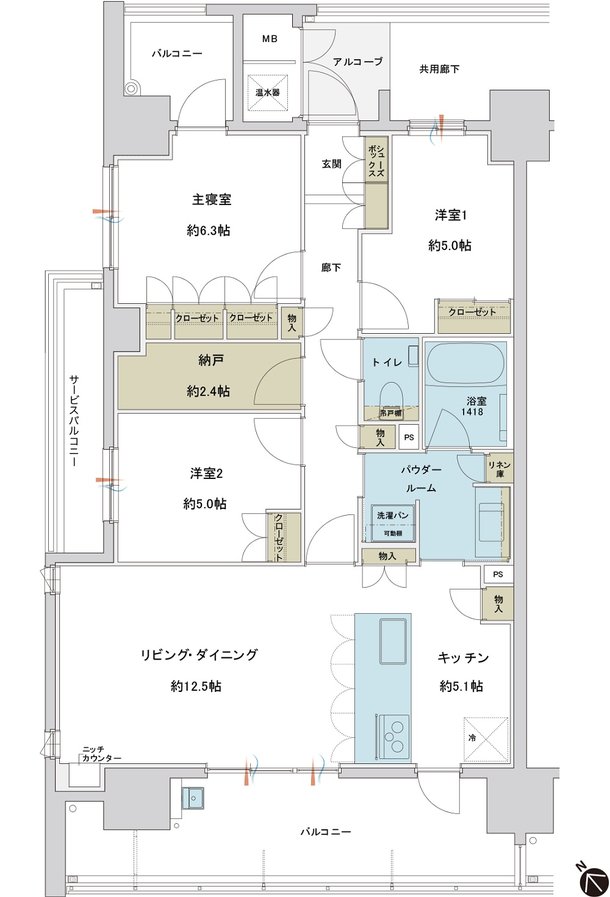 グランドオーク九品寺ルクス 間取り A type