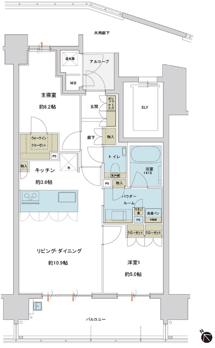 グランドオーク九品寺ルクス 間取り D type