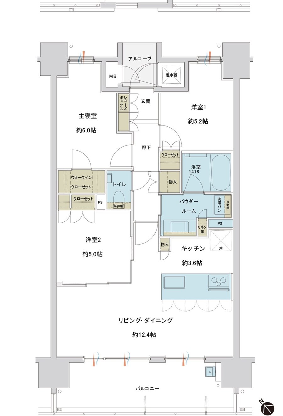グランドオーク九品寺ルクス 間取り C type