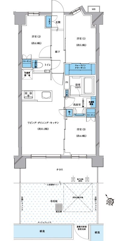 プレシス戸田公園ヴェルデ 間取り Fgタイプ