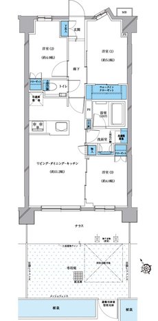 プレシス戸田公園ヴェルデ 間取り Fgタイプ