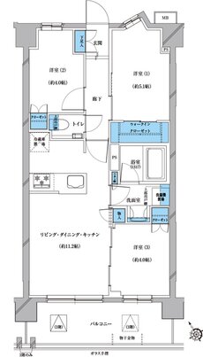 プレシス戸田公園ヴェルデ 間取り Fタイプ