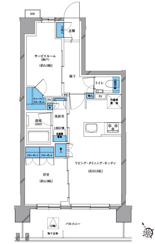 プレシス戸田公園ヴェルデ 間取り Hタイプ