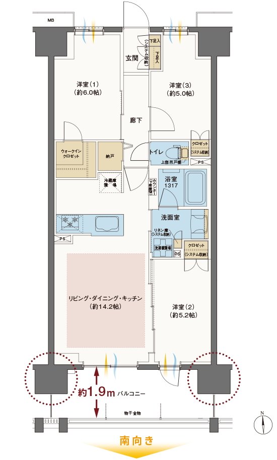 レーベン野々市 ONETHEREA 間取り C type