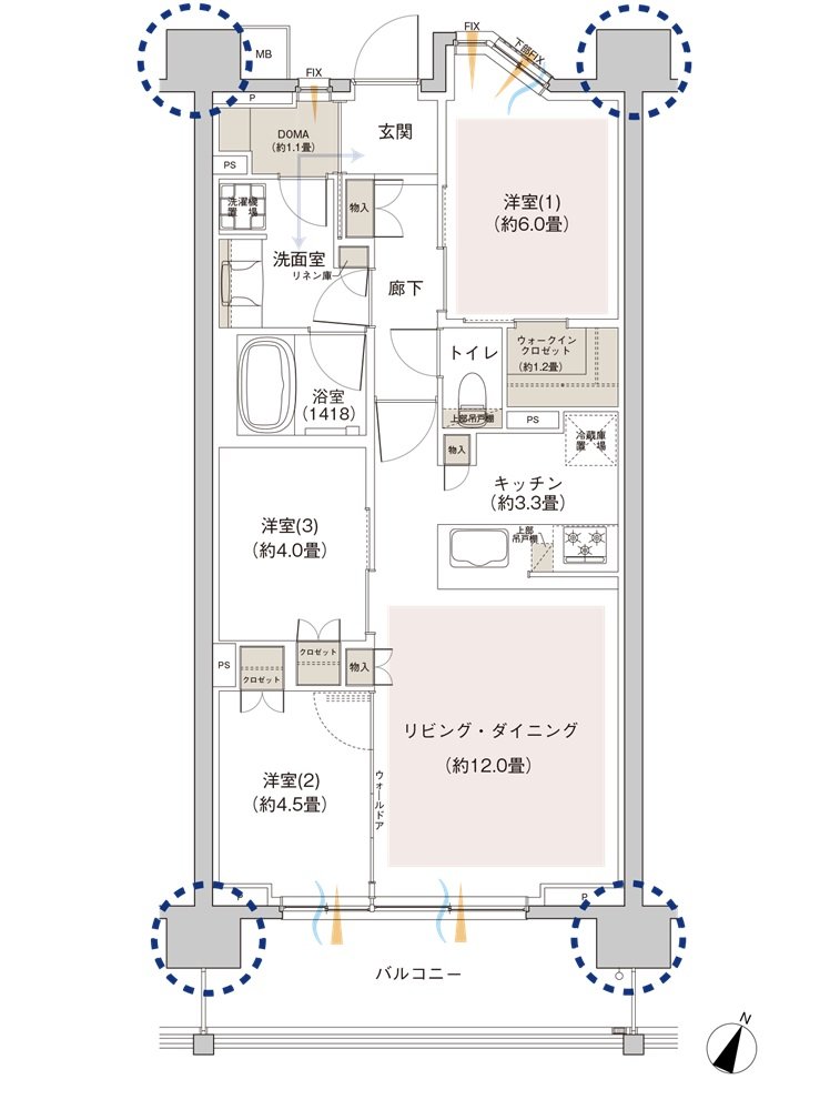 ウエリス相模大野 間取り G type