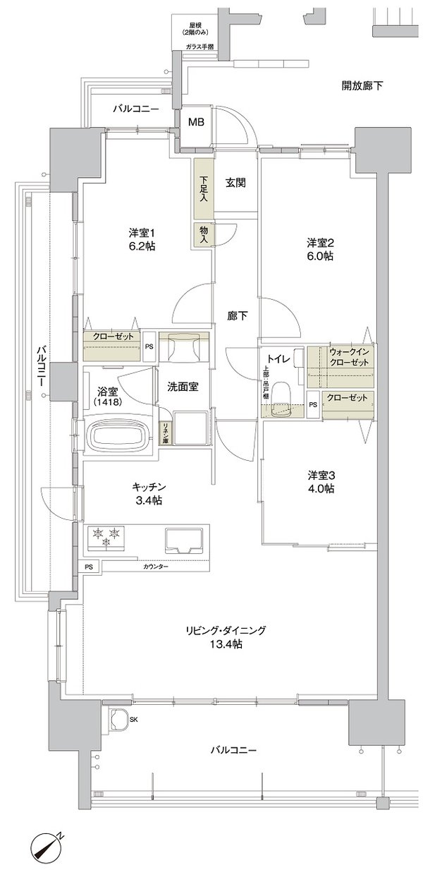 サンズガラリエ中野駅西 間取り A TYPE