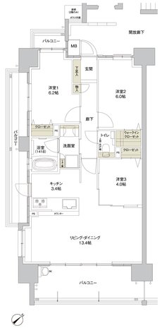 サンズガラリエ中野駅西 間取り A TYPE