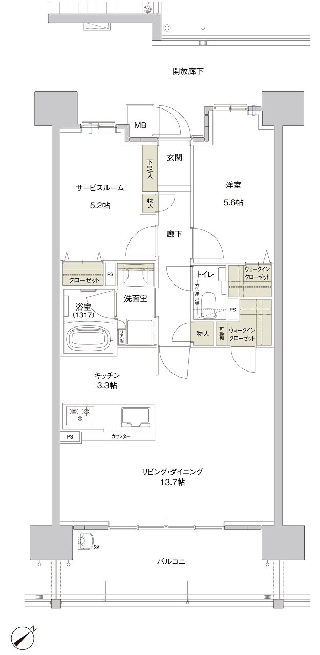 サンズガラリエ中野駅西 間取り B TYPE