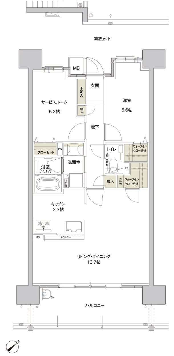 サンズガラリエ中野駅西 間取り B TYPE