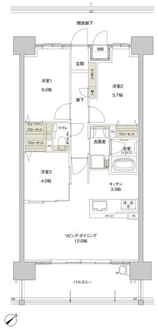 サンズガラリエ中野駅西 間取り C TYPE