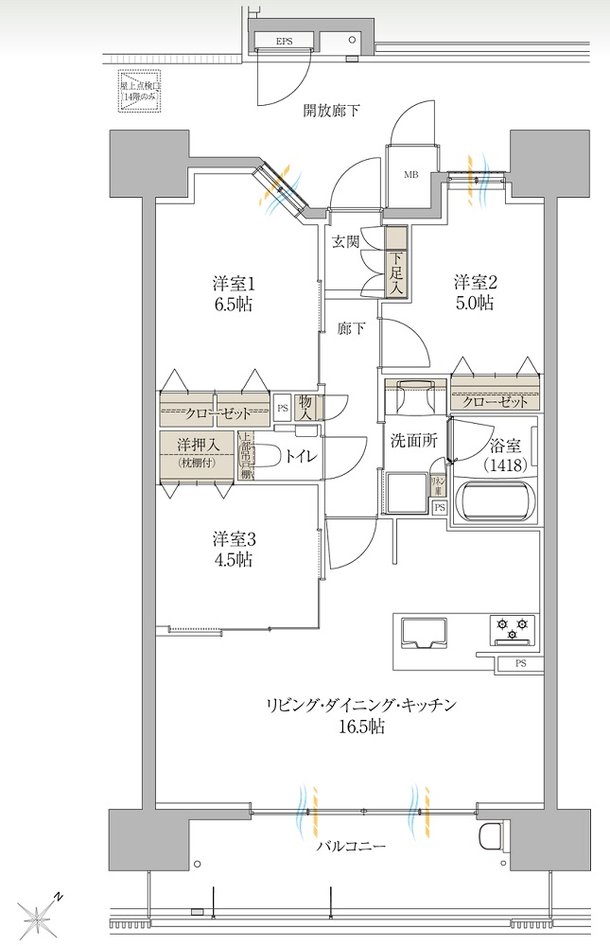 サンズガラリエ倉敷駅西 間取り B TYPE