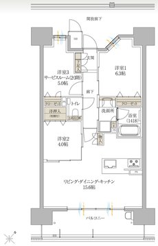サンズガラリエ倉敷駅西 間取り C TYPE