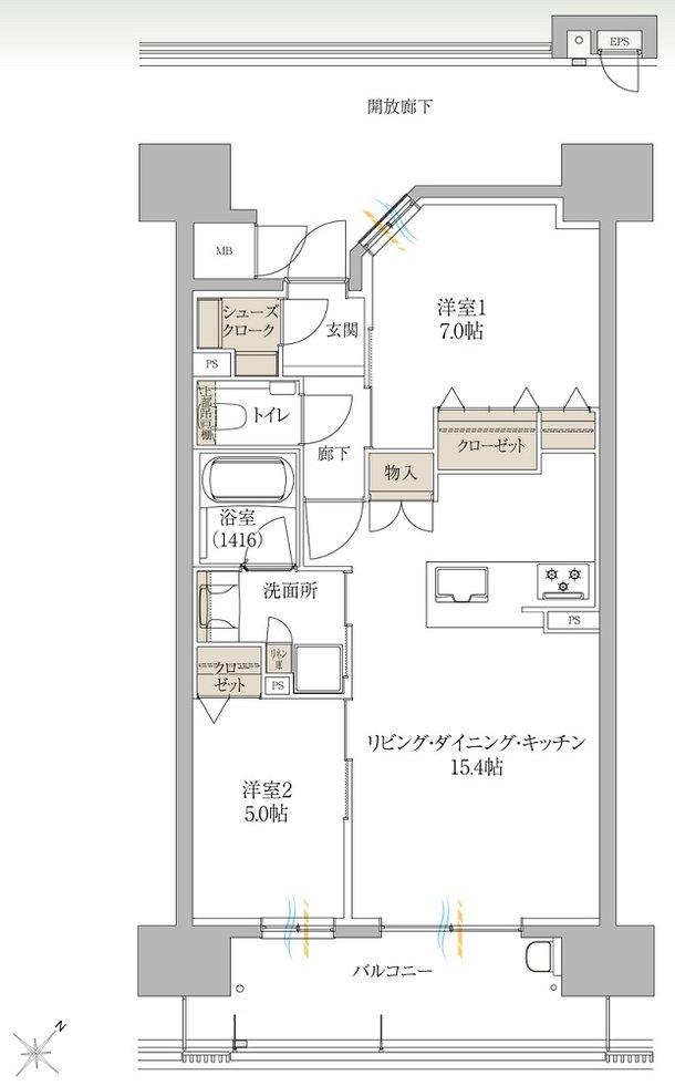 サンズガラリエ倉敷駅西 間取り D TYPE