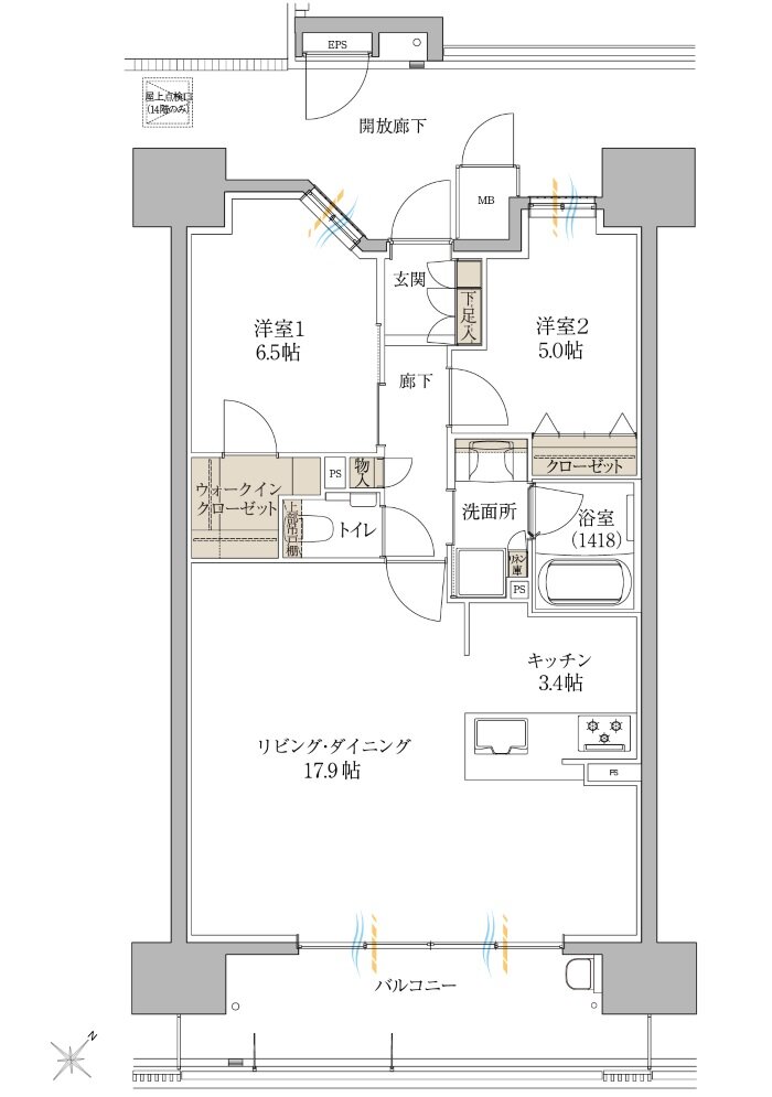 サンズガラリエ倉敷駅西 間取り B TYPE（メニュープラン）