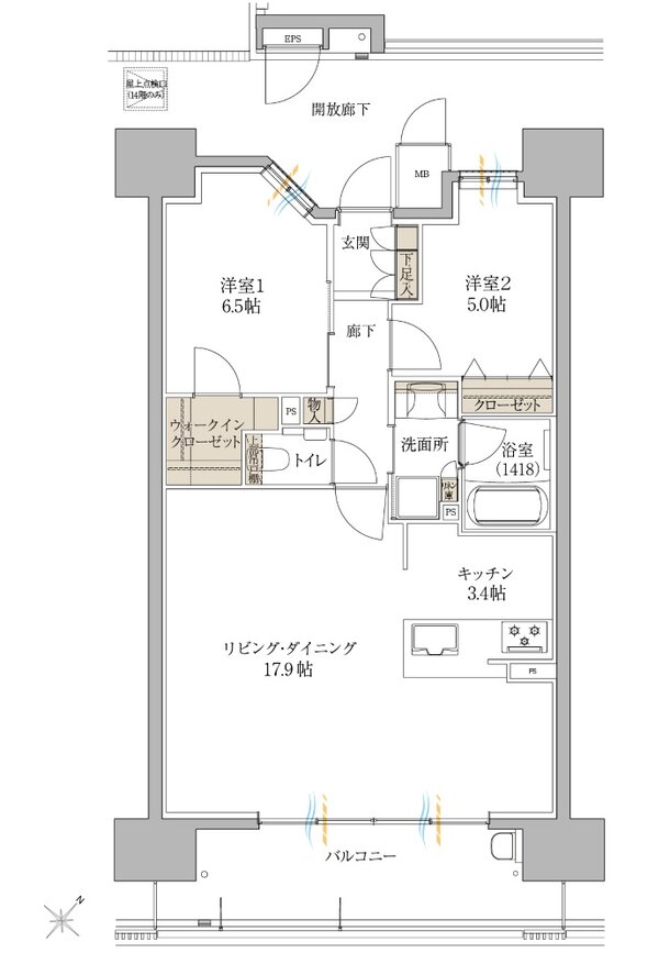 サンズガラリエ倉敷駅西 間取り B TYPE（メニュープラン）