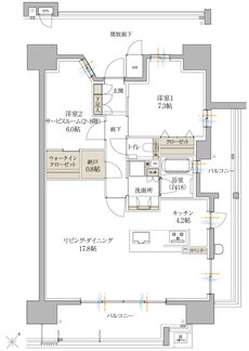 サンズガラリエ倉敷駅西 間取り E TYPE（メニュープラン）