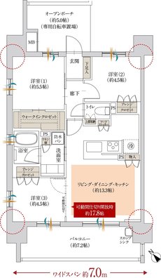 ファミリアーレ庄内緑地 間取り D type