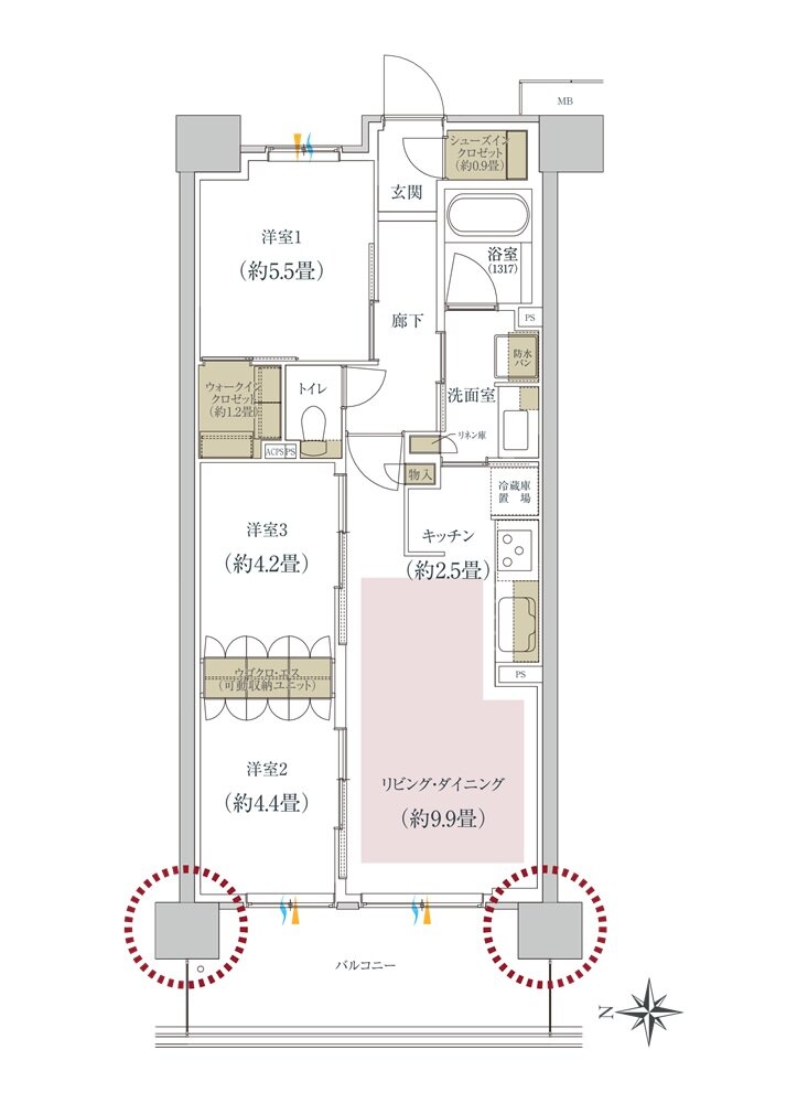 ルネ柏ディアパーク 間取り A6 type