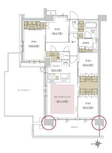 ルネ柏ディアパーク 間取り A5r type