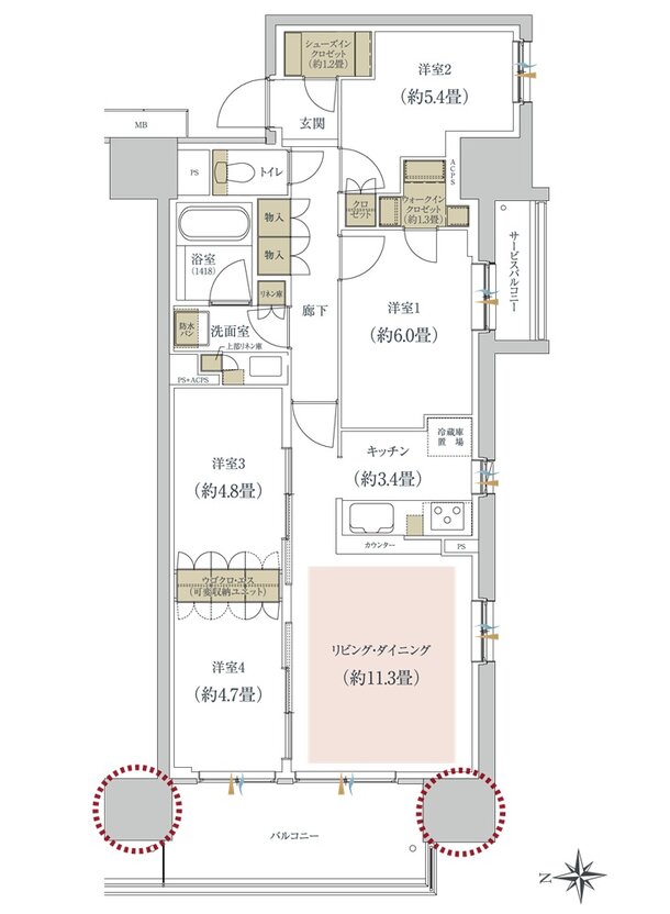ルネ柏ディアパーク 間取り E6 type