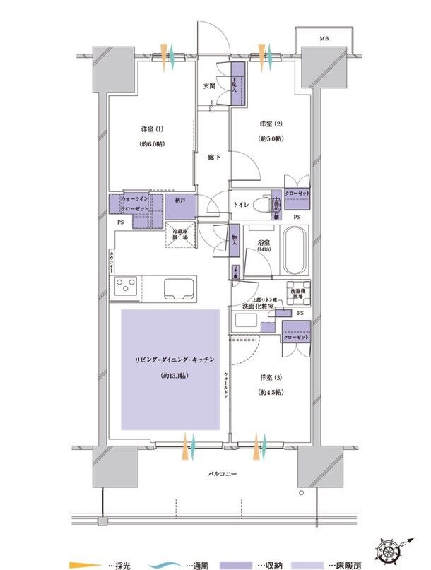 プレシス蓮田ステーションフロント 間取り B3タイプ