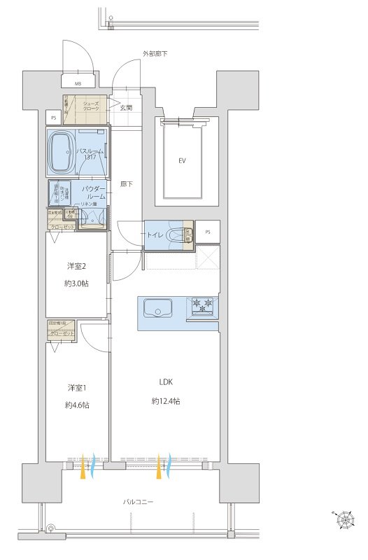 グランフォーレ天文館プライム 間取り Dタイプ