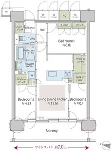 クリオ札幌苗穂ステーションフロント 間取り Bタイプ【第3期1次予告】