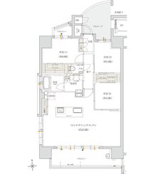 クレアネクスト桜坂 ザ・レジデンス 間取り Aタイプ 3LDKプラン