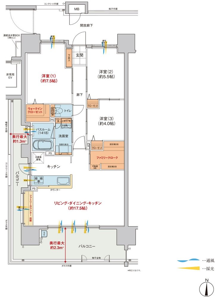 ヴェルディ・ザ・タワー野田 間取り A type（2～13階 ）