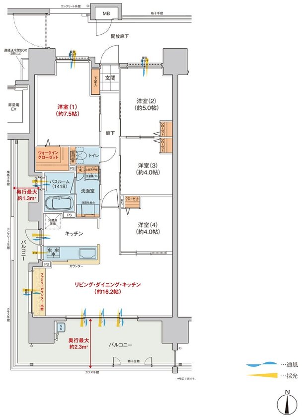 ヴェルディ・ザ・タワー野田 間取り A  type menu1(2~13階)