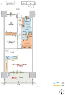 ヴェルディ・ザ・タワー野田 間取り F type menu1（2～18階）