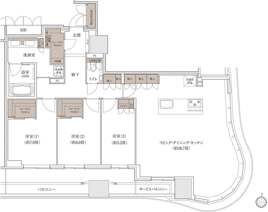 ブランズタワー大阪梅田 間取り O TYPE