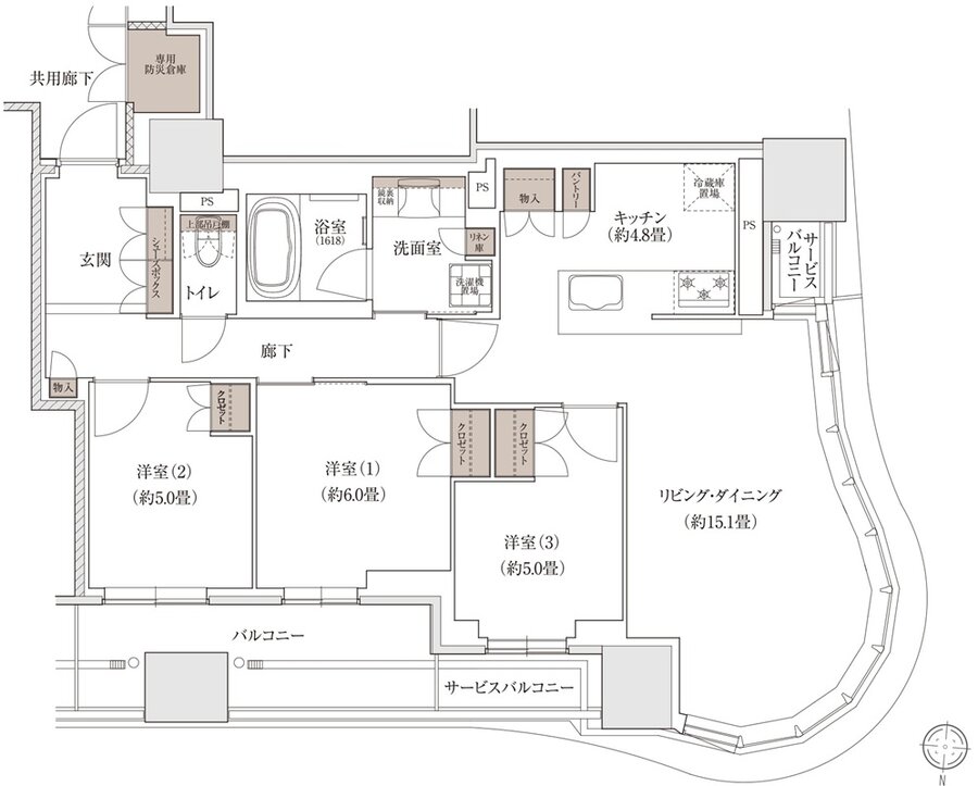 ブランズタワー大阪梅田 間取り G TYPE