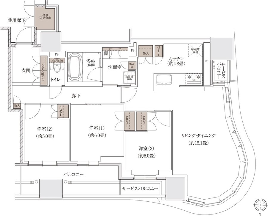 ブランズタワー大阪梅田 間取り G TYPE