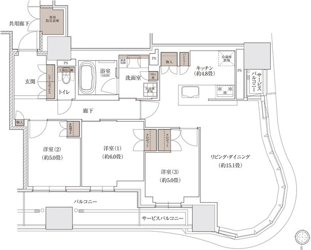 ブランズタワー大阪梅田 間取り G TYPE