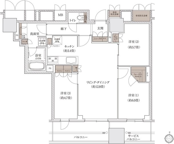 ブランズタワー大阪梅田 間取り N TYPE