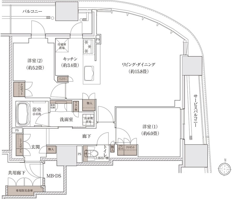 ブランズタワー大阪梅田 間取り D TYPE