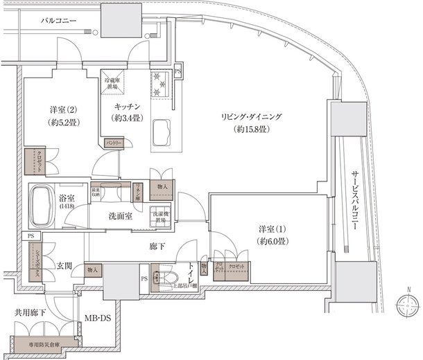 ブランズタワー大阪梅田 間取り D TYPE