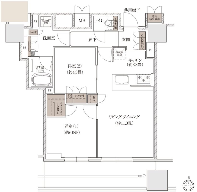 ブランズタワー大阪梅田 間取り I TYPE