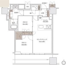 ブランズタワー大阪梅田 間取り I TYPE