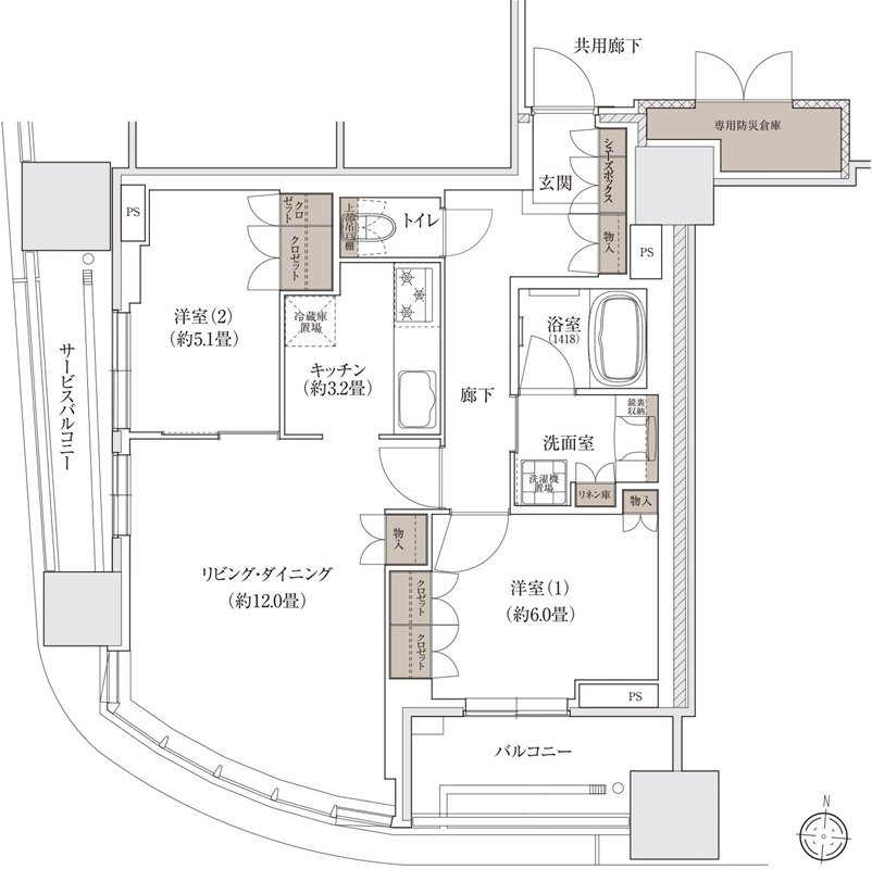 ブランズタワー大阪梅田 間取り A TYPE