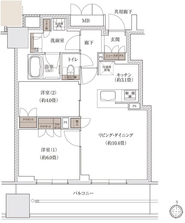 ブランズタワー大阪梅田 間取り J TYPE