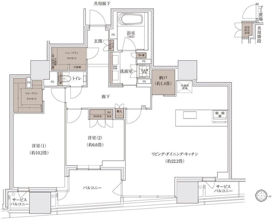 ブランズタワー大阪梅田 間取り S-C TYPE