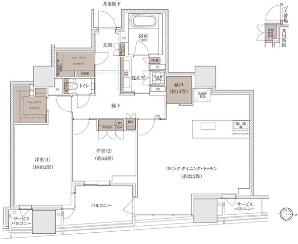 ブランズタワー大阪梅田 間取り S-C TYPE